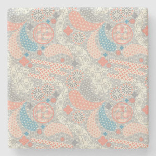 Japanese style pattern. Illustration. Stone Coaster