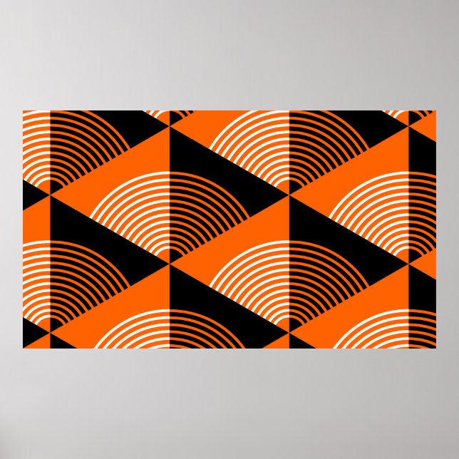 Japanese style seamless pattern with triangles and poster (Front)