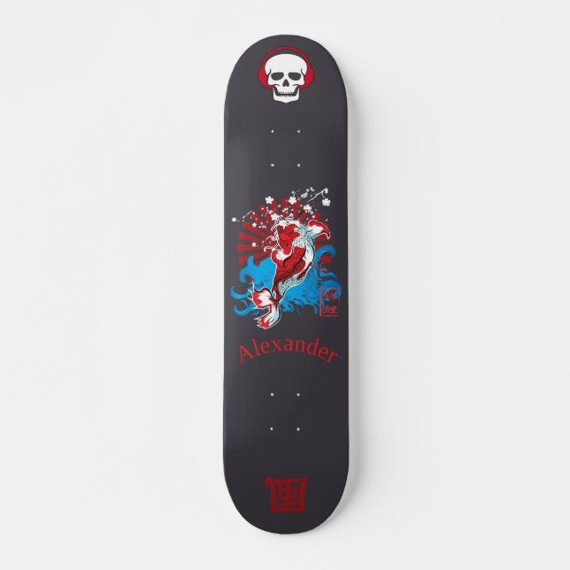 Japanese style skateboard with anagram 風 custom (Front)