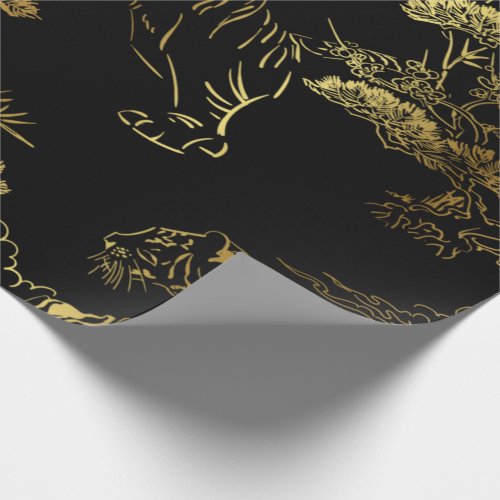 Japanese_style tiger wrapping paper