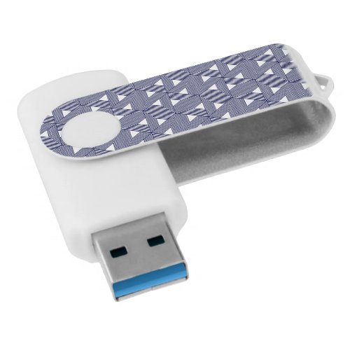 Japanese style triangle white and Navy pattern Flash Drive