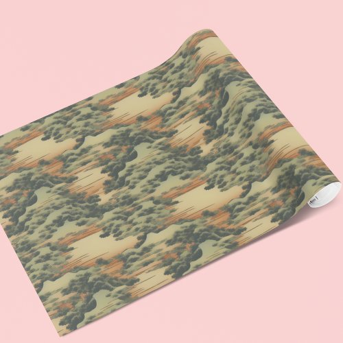 Japanese Style Ukeiyoddim Art _ Japan Landscape Wrapping Paper