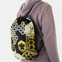 japanese styled pattern drawstring backpack