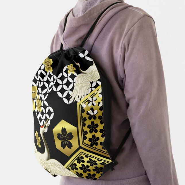 japanese styled pattern drawstring backpack (Insitu)