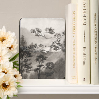 Japanese Sumi-e Foggy Pine Tree Ink Hand-painted Kindle Cover