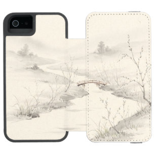 Japanese Sumi-e Misty Landscapes iPhone SE/5/5s Wallet Case