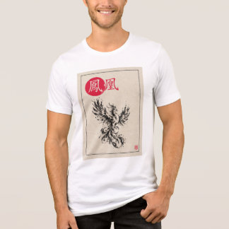 Japanese Sumi-e Phoenix – Traditional Ink Art  Tri-Blend Shirt