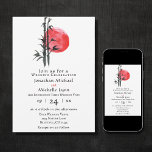 Japanese Sun and Bamboo Wedding Invitation<br><div class="desc">Japanese Sun and Bamboo Wedding Invitation in Black,  White and Red.   -</div>