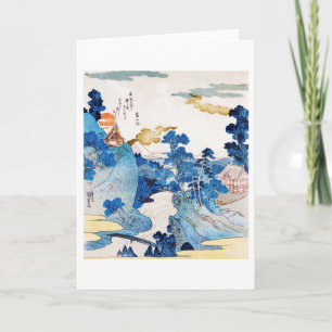 Japanese Sunrise Landscape, Kuniyoshi, Ukiyo-e Card