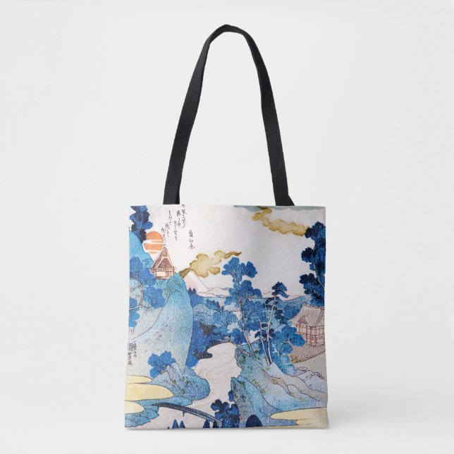 Japanese Sunrise Landscape, Kuniyoshi, Ukiyo-e Tote Bag (Front)
