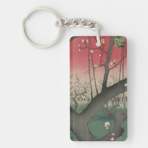 Japanese sunrise sunset plum estate trees keychain