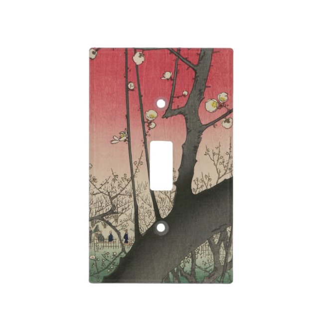 Japanese sunrise sunset plum estate trees light switch cover (Front)