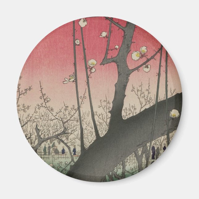 Japanese sunrise sunset plum estate trees magnet (Front)