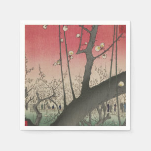 Japanese sunrise sunset plum estate trees napkins
