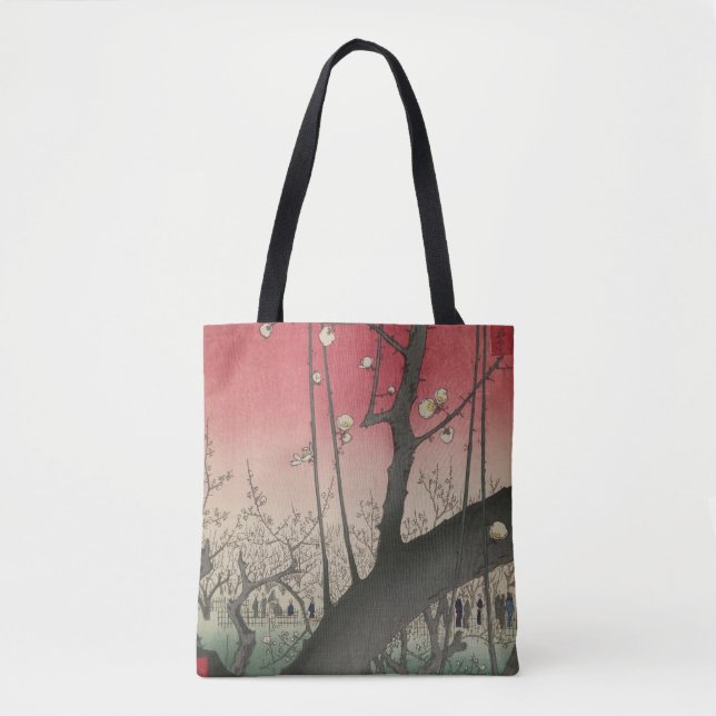 Japanese sunrise sunset plum estate trees tote bag (Front)