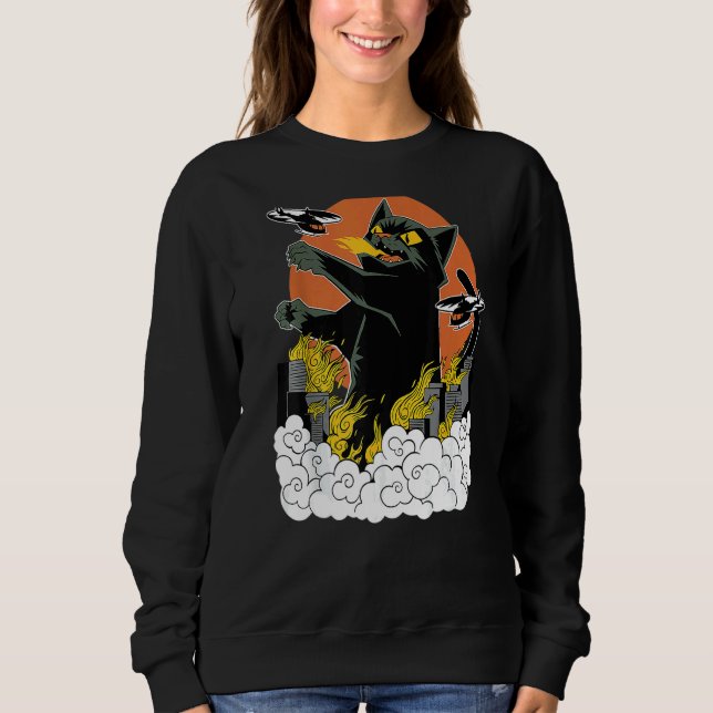 Japanese Sunset Catzilla Sweatshirt (Front)