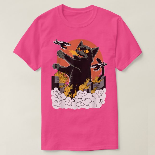 Japanese Sunset Catzilla  T-Shirt (Design Front)
