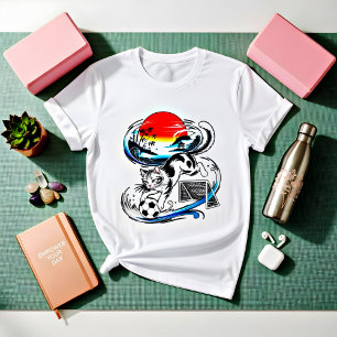 Japanese Sunset Design for Cat Lovers Tri-Blend Shirt