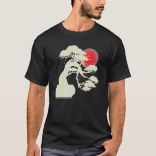 Japanese Sunset Japan Zen Bonsai Tree T-Shirt