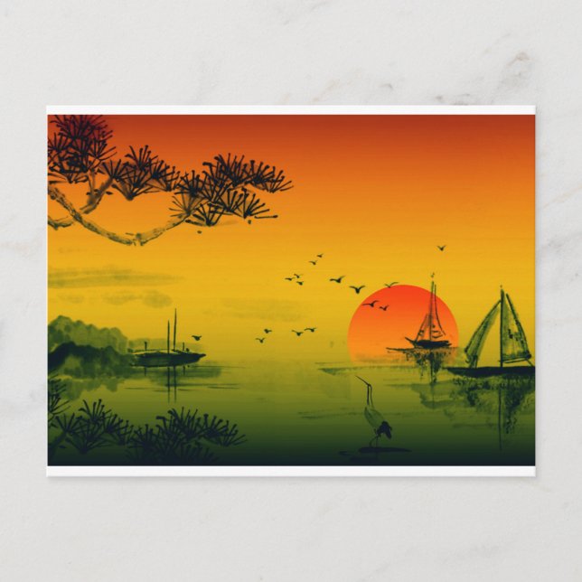Japanese Sunset Postcard (Front)