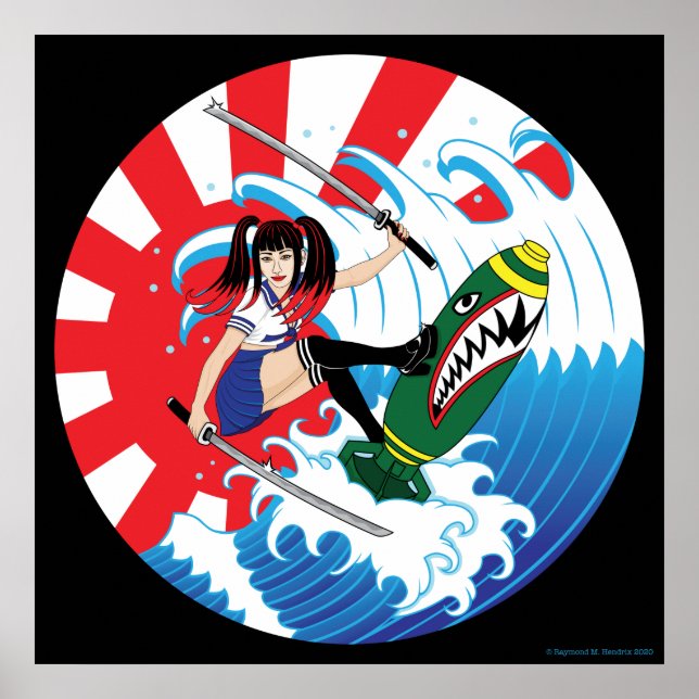 Japanese surfer girl poster (Front)