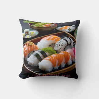 "Japanese Sushi: A Moment of Bliss" Throw Pillow