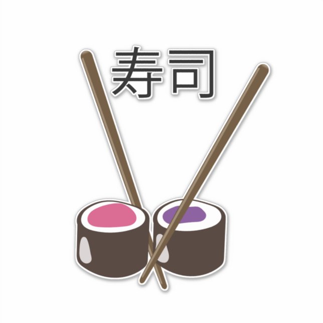 Japanese Sushi Chopsticks Sticker (Front)