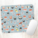 Japanese Sushi Food Art Pattern Mouse Pad<br><div class="desc">Lots of sushi,  nigiri and maki rolls for foodies.</div>