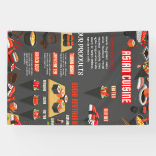 Japanese sushi food bar restaurant banner