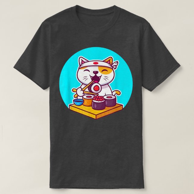 Japanese Sushi Kawaii Anime Cat Lover Dad Mom, Boy T-Shirt (Design Front)