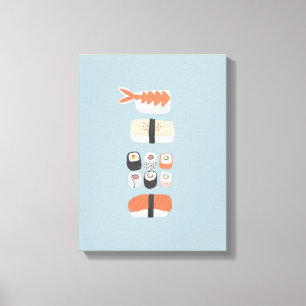 Japanese Sushi Nigiri Maki Roll Canvas Print