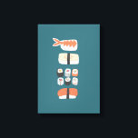 Japanese Sushi Nigiri Maki Roll Canvas Print<br><div class="desc">Japanese food art on a deep green background for those who love to eat sushi,  sashimi,  nigiri and maki rolls.</div>
