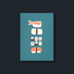 Japanese Sushi Nigiri Maki Roll Canvas Print<br><div class="desc">Japanese food art on a deep green background for those who love to eat sushi,  sashimi,  nigiri and maki rolls.</div>