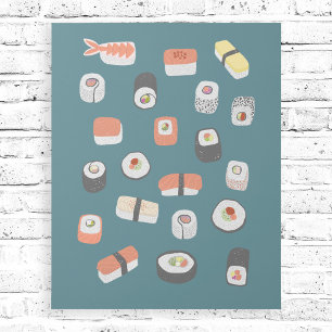 Japanese Sushi Nigiri Maki Roll Gallery Wrap