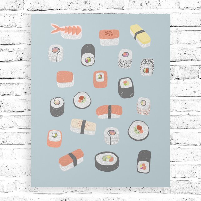 Japanese Sushi Nigiri Maki Roll Gallery Wrap (Sushi Japanese food art gallery wrap)