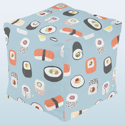 Japanese Sushi Nigiri Maki Roll Pattern Pouf