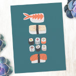 Japanese Sushi Nigiri Maki Roll Postcard<br><div class="desc">Japanese food art for those who love to eat sushi,  sashimi,  nigiri and maki rolls.</div>