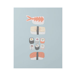 Japanese Sushi Nigiri Maki Roll Stack Gallery Wrap