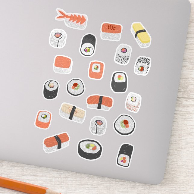 Japanese Sushi Nigiri Maki Roll Sticker (Fun Japanese sushi die cut stickers)