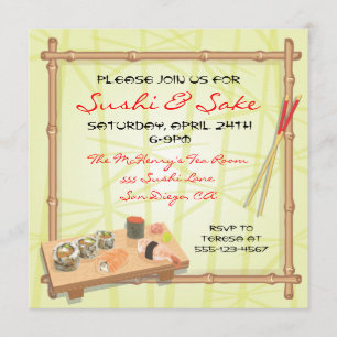 Japanese Sushi party invitations