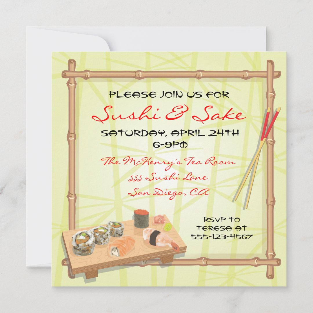 Japanese Sushi party invitations Zazzle
