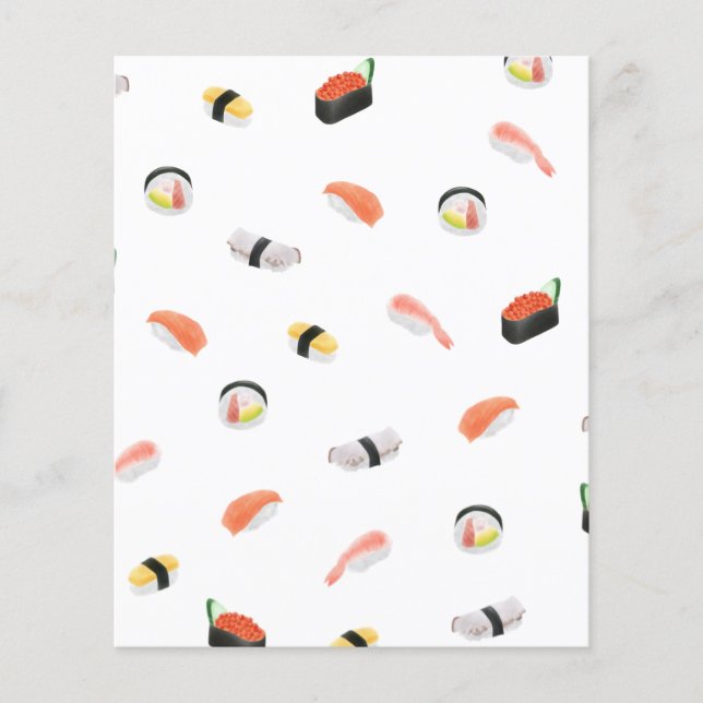 Japanese Sushi Pattern Paper Sheets (Front)