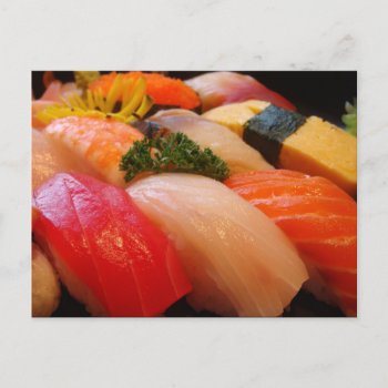Japanese Sushi Roll Sashimi Hipster Japan Photo Postcard by iBella at Zazzle