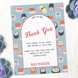 Japanese Sushi Thank You Postcard