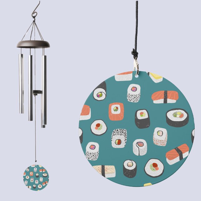 Japanese Sushi Wind Chime (Japanese sushi pattern food art wind chime)