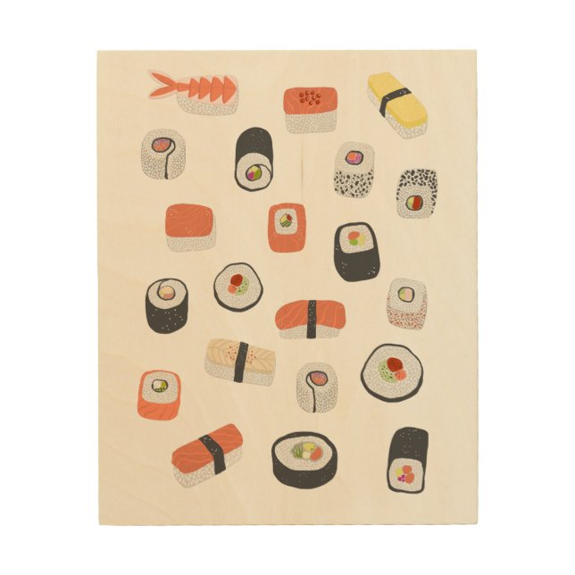 Japanese Sushi Wood Wall Art (Front)