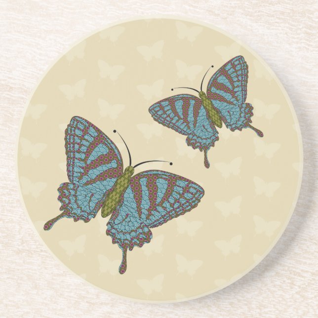 Japanese Swallowtail Sandstone Coaster (Front)