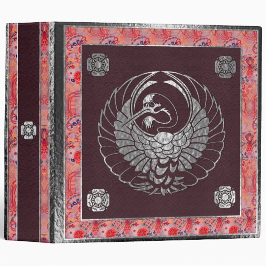 Japanese Swan Traditional 2 Motif 3 Ring Binder