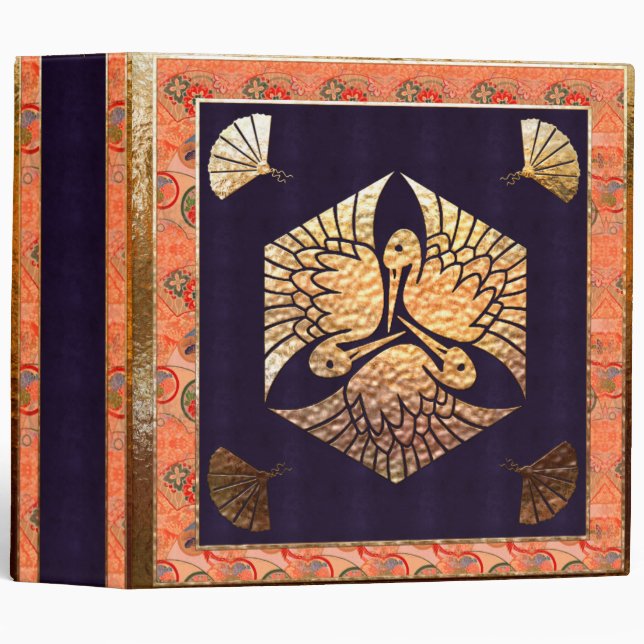 Japanese Swan Traditional Motif Binder (Front/Spine)