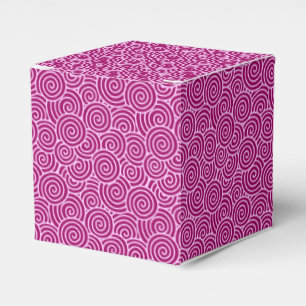 Japanese swirl pattern - burgundy and pale pink favor boxes